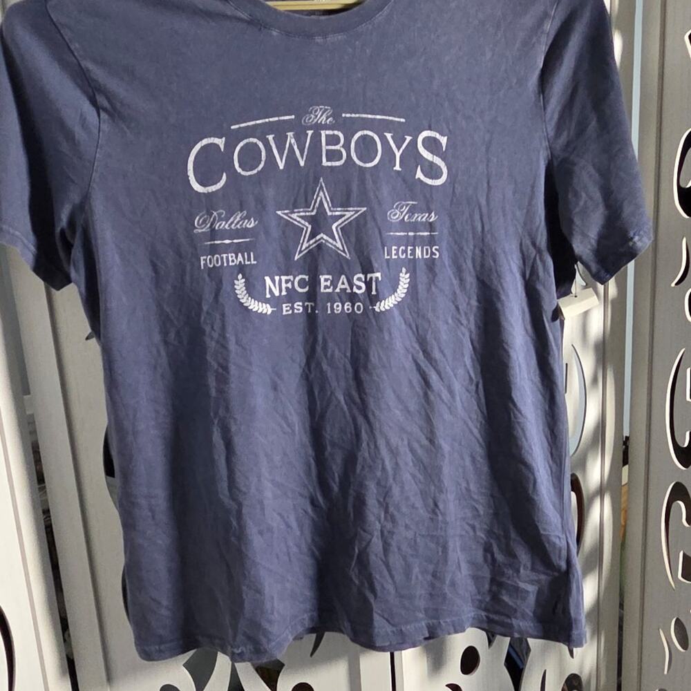 Dallas Cowboys Darius Rucker Women Large Blue Mineral Wash NFL T Shirt NWT